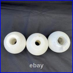 White Slag Glass Lamp Spacers Houze Akro Agate Antique Vtg Art Deco Lamp Parts
