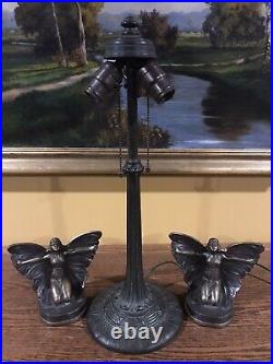 Wilkinson Antique Vintage Slag Glass Arts Crafts Lamp Handel Bradley Hubbard Era