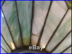 Wilkinson Dogwood leaded glass lamp-Handel Tiffany arts crafts era slag glass