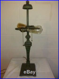 Wilkinson Dogwood leaded glass lamp-Handel Tiffany arts crafts era slag glass