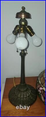 Wilkinson Leaded Slag Stained Glass Floral Lamp Handel Duffner Tiffany Era